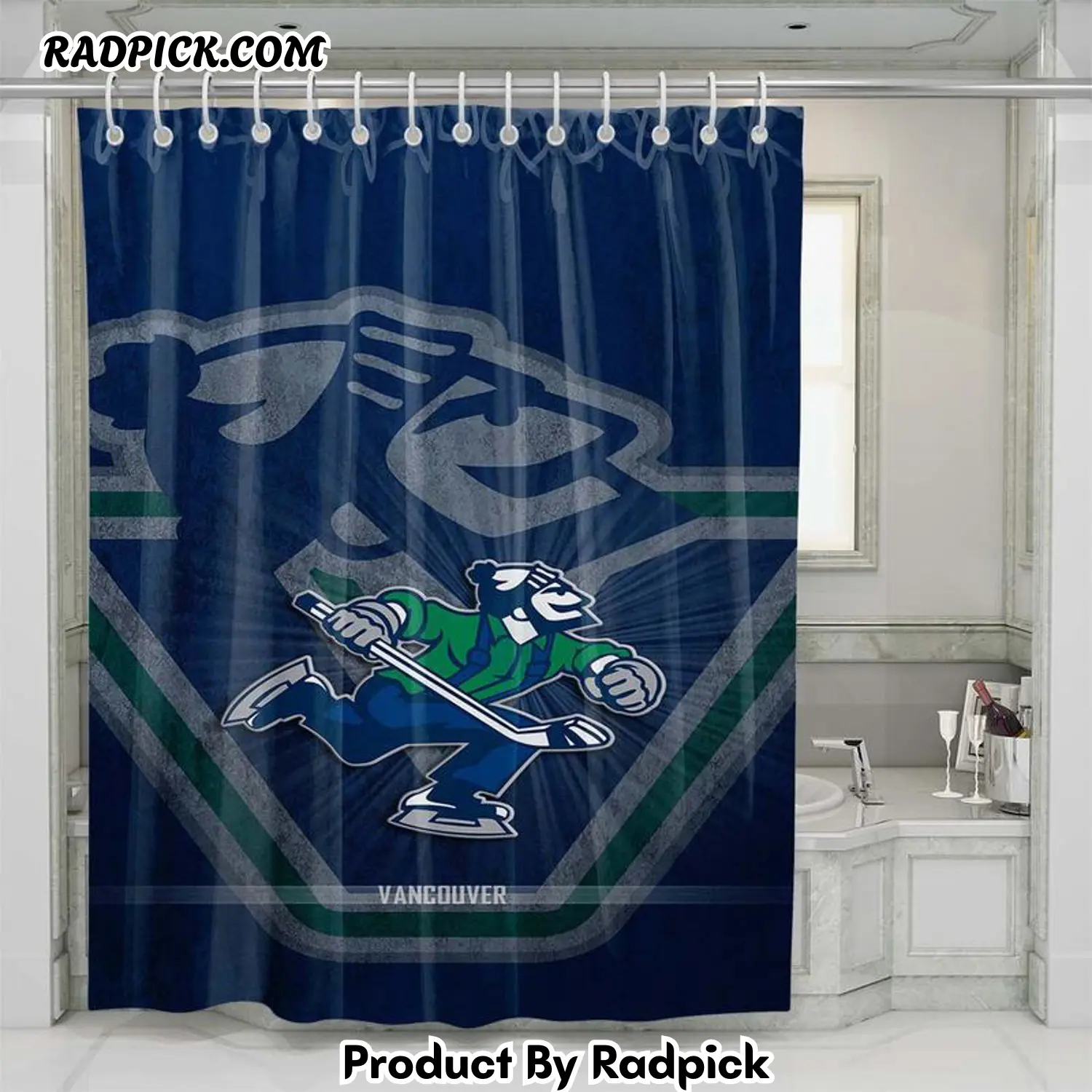 Vancouver canucks 3 shower curtain set bathroom set for bathroom decor best gift for friends rp38736